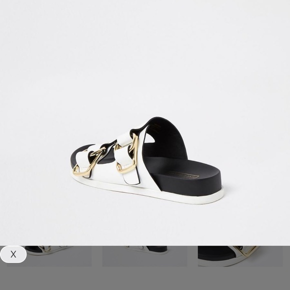 River Island Women’s White Gold Buckle Sandal. Size 8 - Picture 5 of 15